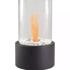 Outdoor Tabletop Fireplace on Black Base