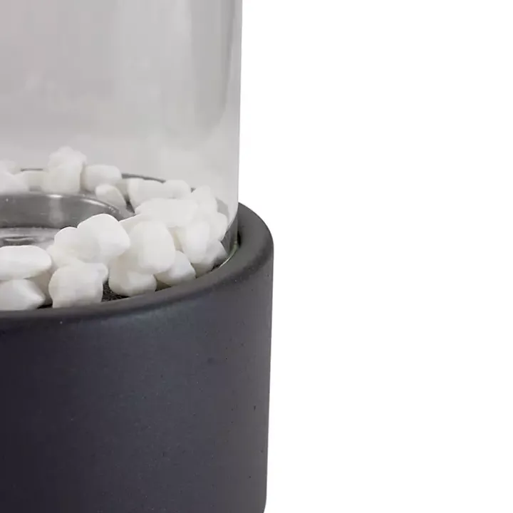 Outdoor Tabletop Fireplace on Black Base