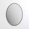 Oval Black Nouveau Linear Wall Mirror