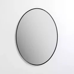 Oval Black Nouveau Linear Wall Mirror
