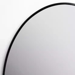 Oval Black Nouveau Linear Wall Mirror