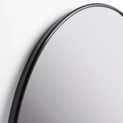 Oval Black Nouveau Linear Wall Mirror