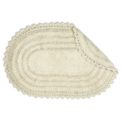 Oval Classic Ivory Crochet Bath Mat