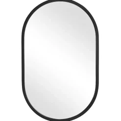 Oval Matte Black Frame Mirror