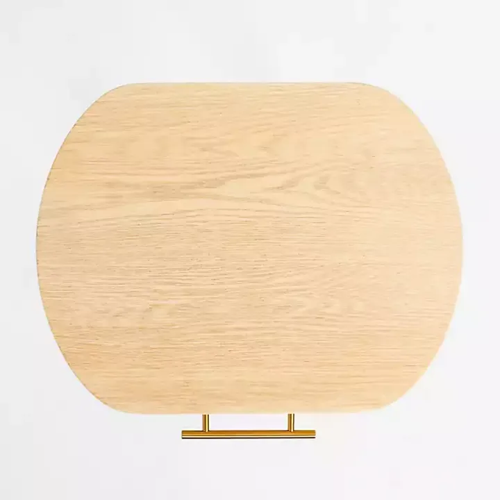 Oval Ribbed Single Drawer Accent Table