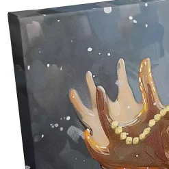 Painty Christmas Moose Canvas Art Print