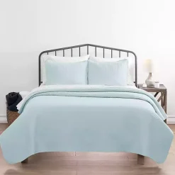 Pale Blue Herring 3-pc. Twin Quilted Coverlet Set