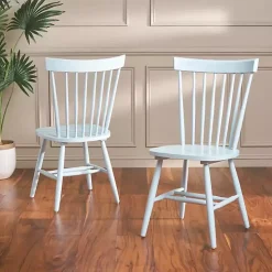 Pale Blue Parker Spindle Dining Chairs, Set of 2