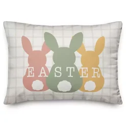 Pastel Easter Bunny Lineup Outdoor Throw Pillow