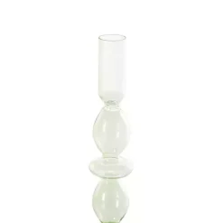 Pastel Glass Taper Candle Holders, Set of 3