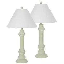 Pastel Green Coastal Ariel Table Lamps, Set of 2