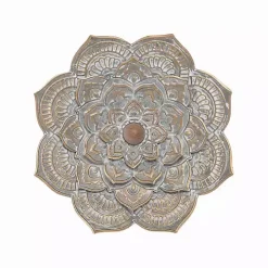 Patina Finish Metal Flower Large Wall Plaque