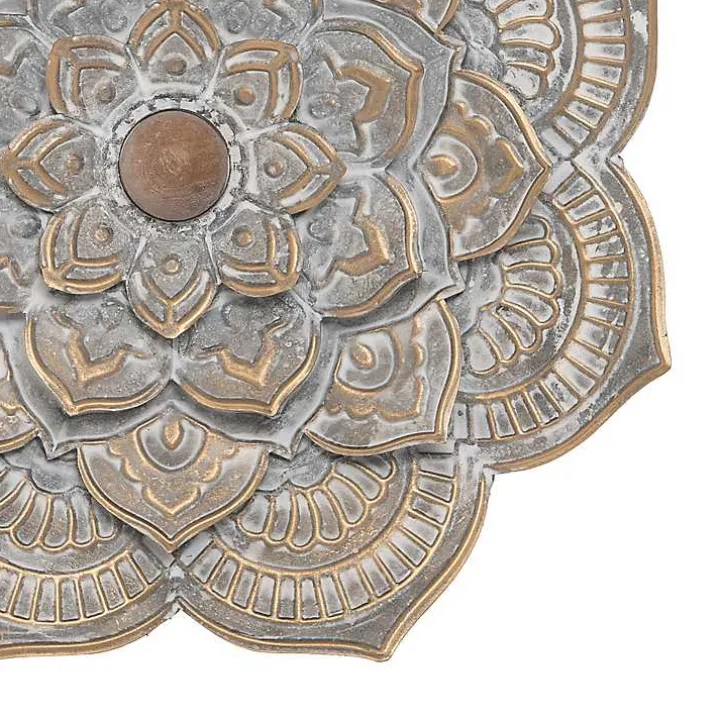 Patina Finish Metal Flower Large Wall Plaque