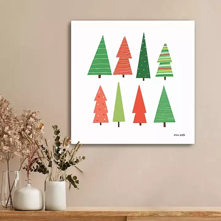 Patterned Christmas Trees Canvas Art Print