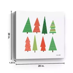 Patterned Christmas Trees Canvas Art Print