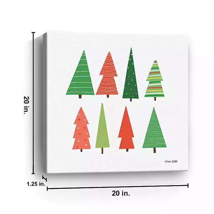 Patterned Christmas Trees Canvas Art Print