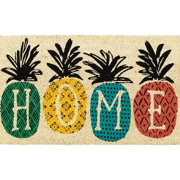 Patterned Pineapples Home Coir Doormat