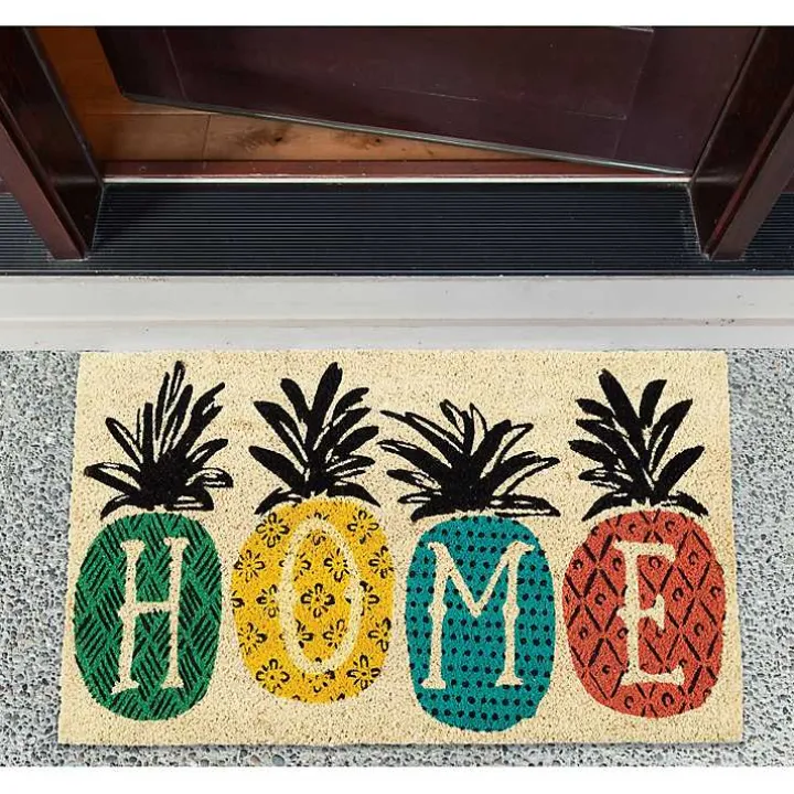 Patterned Pineapples Home Coir Doormat
