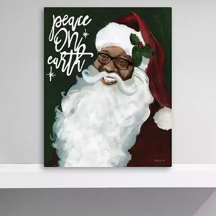 Peace On Earth Santa Canvas Art Print