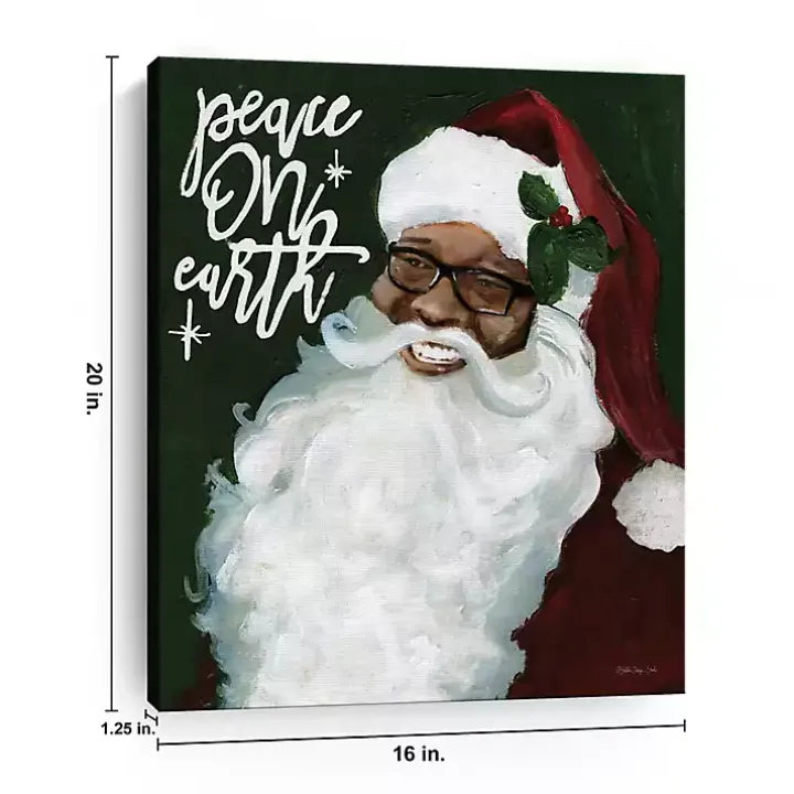 Peace On Earth Santa Canvas Art Print