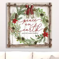 Peace On Earth Wreath Canvas Art Print