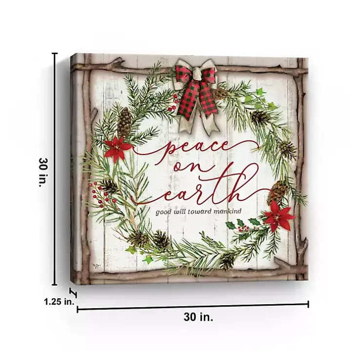 Peace On Earth Wreath Canvas Art Print