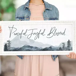Peaceful Joyful Blessed Beaded Frame Wall Plaque