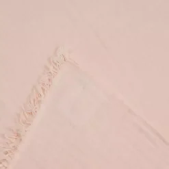 Peach Crinkled Cotton Fringe Throw