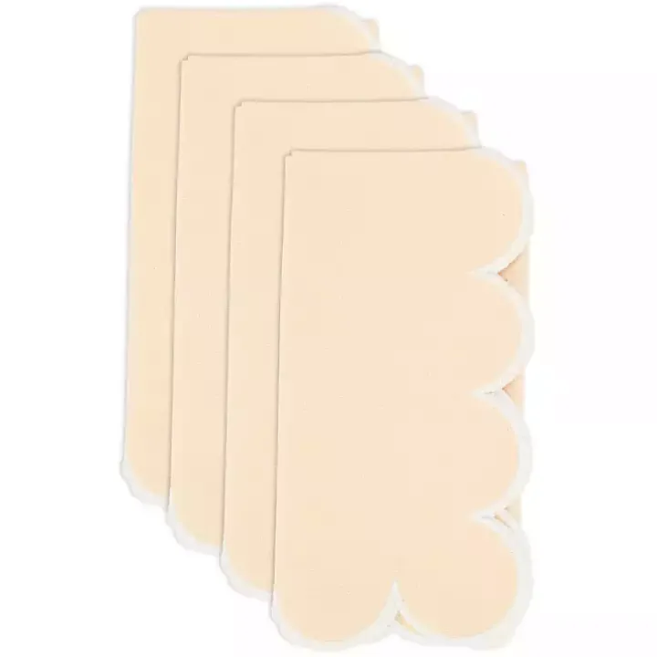 Peach Scalloped Edge Napkins, Set of 4