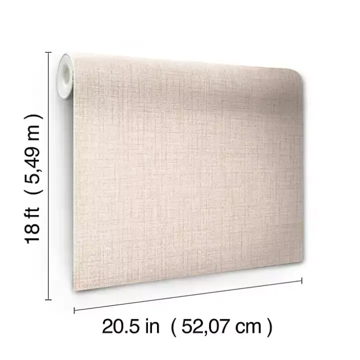 Peach Textured Faux Fabric Peel & Stick Wallpaper