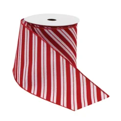 Peppermint Stripe 5 yd Christmas Ribbons, Set of 2