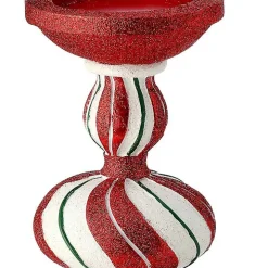 Peppermint Stripe Candle Holders, Set of 2