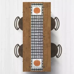 Personalized Black and White Plaid Table Runner