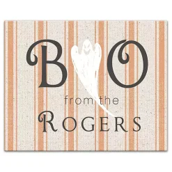 Personalized Boo Ghostly Stripes Wall Plaque