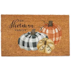Personalized Buffalo Check Pumpkins Doormat