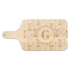 Personalized Bunny and Carrot Maple Serving Board