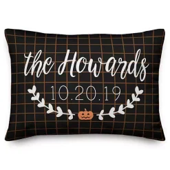 Personalized Checkered Halloween Pillow