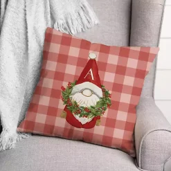 Personalized Christmas Gnome Monogram Pillow