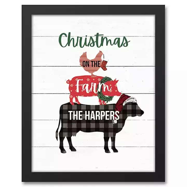 Personalized Christmas on the Farm Framed Print