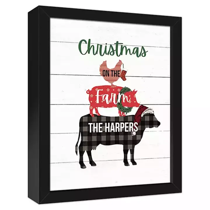 Personalized Christmas on the Farm Framed Print