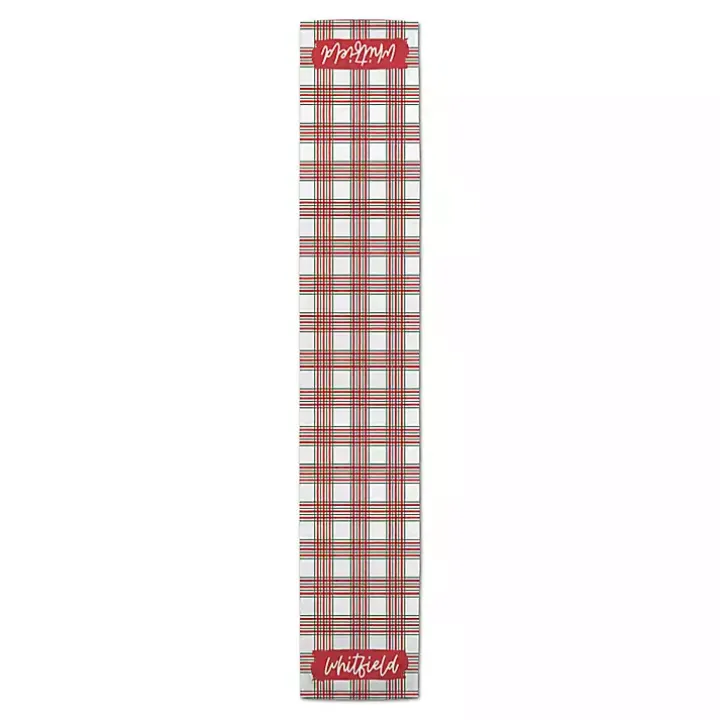 Personalized Christmas Plaid Table Runner, 90 in.