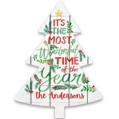 Personalized Christmas Tree Shaped Wall Plaque