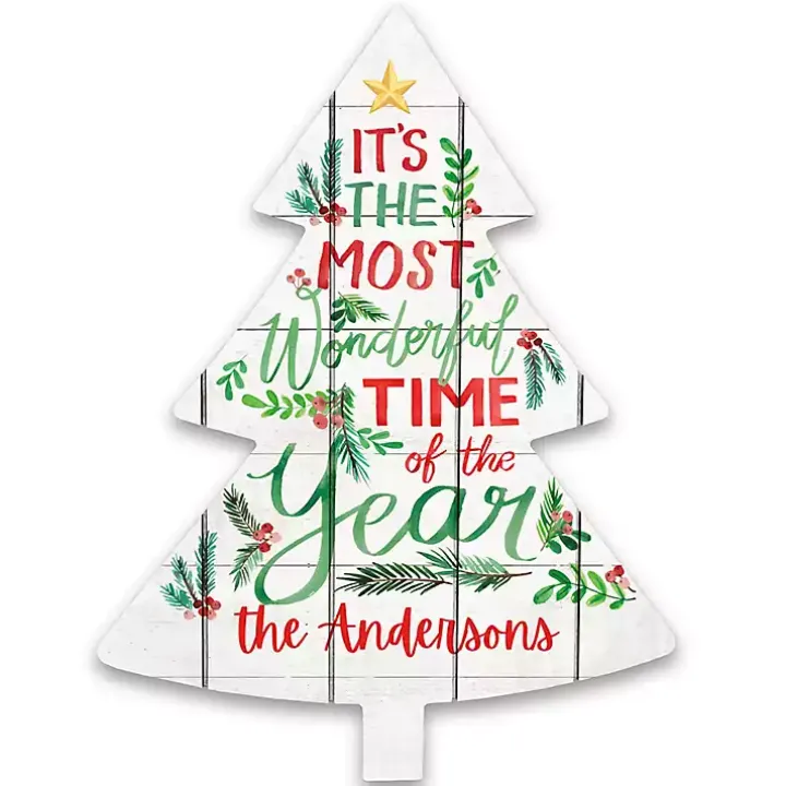 Personalized Christmas Tree Shaped Wall Plaque