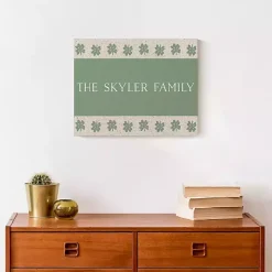 Personalized Clover Stripe Irish Canvas Print