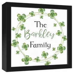 Personalized Clover Wreath Framed Art Print