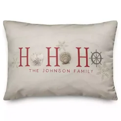 Personalized Coastal Ho Ho Ho Pillow