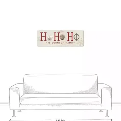 Personalized Coastal Ho Ho Ho Canvas Art Print