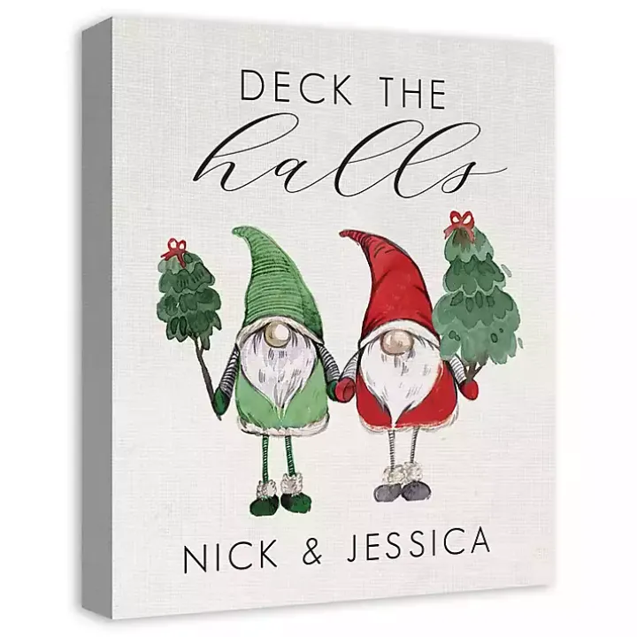 Personalized Deck the Halls Gnome Wall Plaque