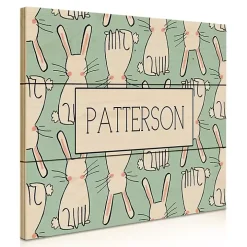 Personalized Easter Bunny Wood Art Print