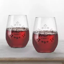 Personalized Easter Cross Wine Glasses, Set of 2